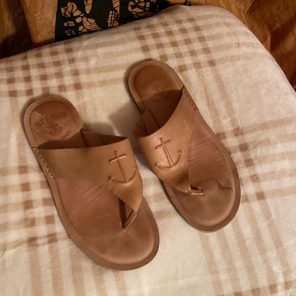 Sperry Light Brown Leather Sandals